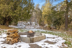 Firepit overlooking the brook.