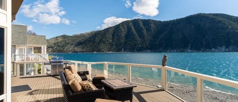 View from Deck facing the lake and mountains