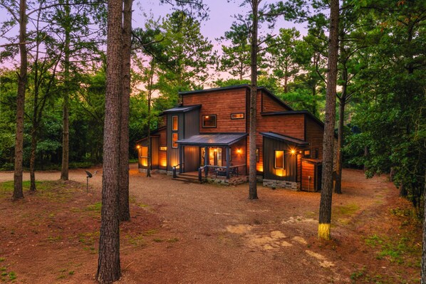 The Good Vibe Cabin sits on 1.2 acres of tranquil natural beauty, offering plenty of space to unwind and embrace the outdoors!