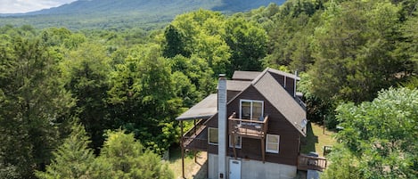 Our secluded cabin is nestled at the base of the mountains