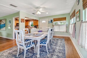 Enjoy meals together or a friendly game gathered around the dining table for 6.