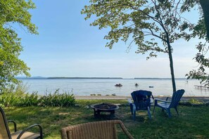 Backyard | Private Beach w/ Lake Access