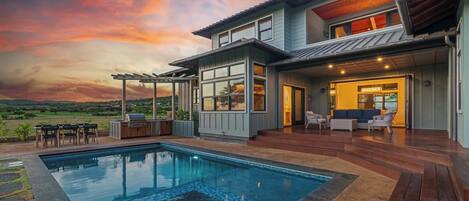 Kukuiula Makai Cottage #71 - Backyard Sunset Pool, Spa & Dining - Parrish Kauai