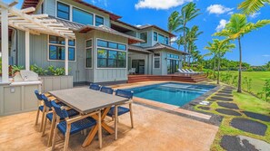 Kukuiula Makai Cottage #71 - Dining & Pool Spa Sunning Lanai - Parrish Kauai