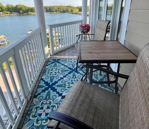 lower patio with table and chairs