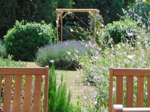 view from terrace onto back garden