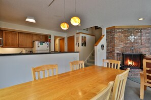 Open floor plan in the kitchen dining and living room area