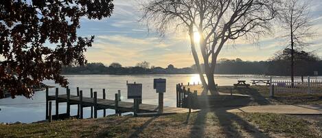 Boat launch for Red Mill Pond, easy walk only 1/2 mile from the house.  