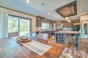 Dining Area | Kitchen | Access to Deck | Single-Story Home