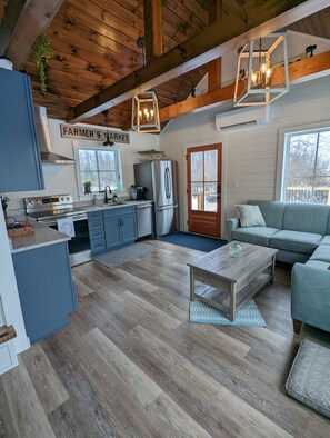 Living room and kitchen