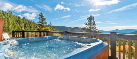 Hot-tub accessed from downstairs living room. 