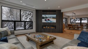 Great room with fireplace