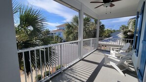 Relax on the upstairs east-facing veranda Accessed from the loft or king bedroom