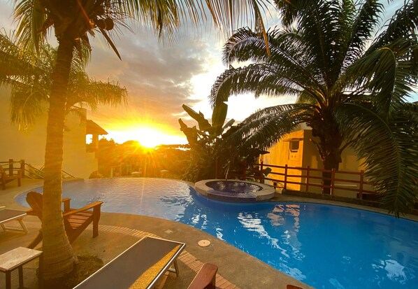 A pool closest to the unit (10 m/30 ft) - your daily sunset view. 