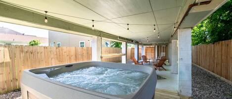 Soak in this luxurious hot tub