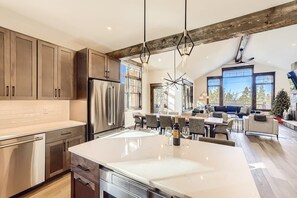 Open floor plan with beautiful finishes