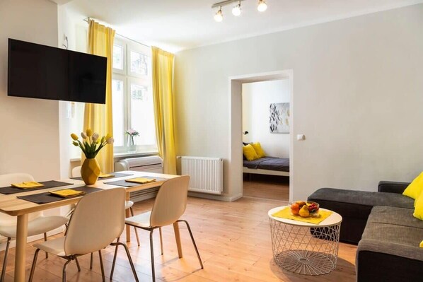 Living room with dining space