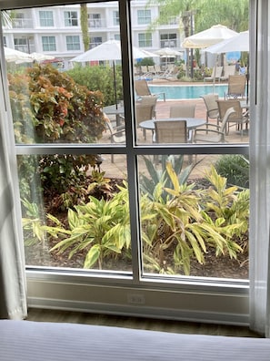 Pool view window in 2nd Bedroom