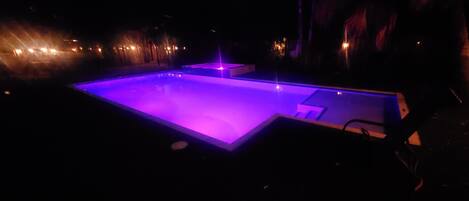 Night shots of our beautiful Pool and Spa