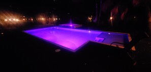 Night shots of our beautiful Pool and Spa