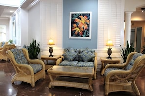 Stylish lobby with 24/7 front desk available