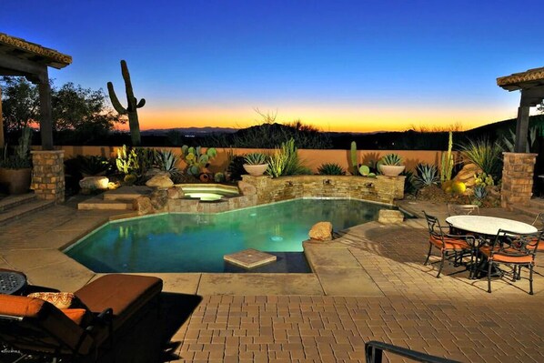 Courtyard sunset view