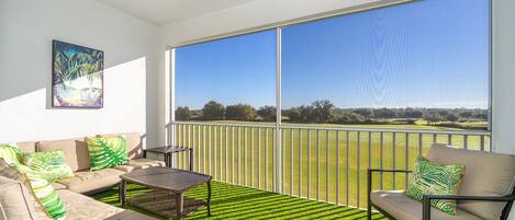 Golf Course View from Screened in Balcony