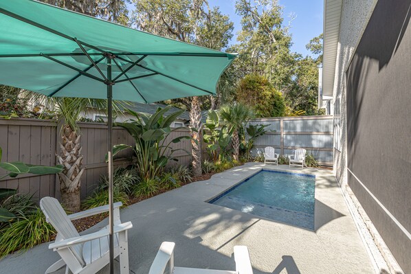 Private pool at Atlantic Cottage