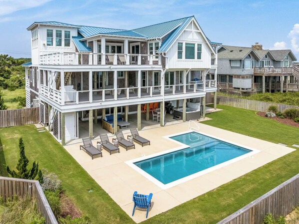 Rear Aerial View of Oceans Blue