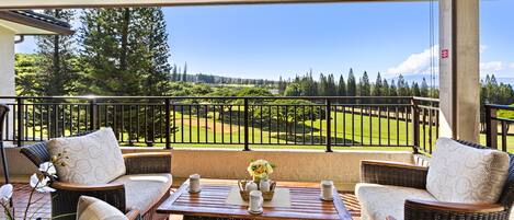 Enjoy views of the lush Hawaiian scenery from your private lanai