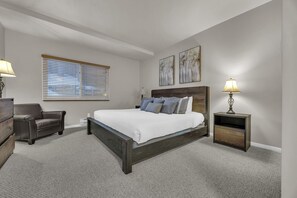 Bedroom 1: King bed, main floor