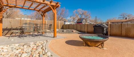 Patio area with firepit