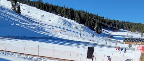 Mountain views of American Eagle right from the balcony off the bedroom.