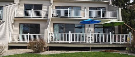 OVERALL:  The back patio.  The first floor in the photo is the back patio for the condo.