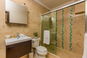 A bathroom complete with facility.