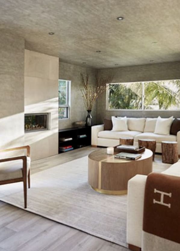 Living room with fireplace