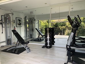 Full gym with stunning views.
