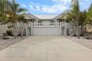 Beach House Palm Lined Entrance