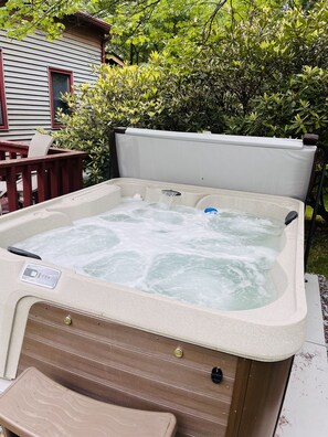 Large year round hot tub adds to the fun!