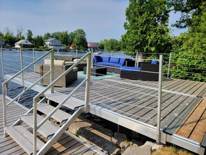 Lower dock gives access to the peddle boat! Loads of fun! 