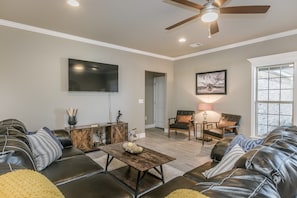 Living room with large Smart TV
