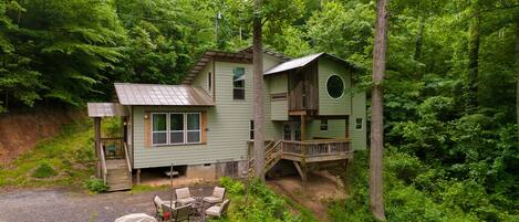 Completely private home, surrounded by 2 lush acres of Appalachian forest. 