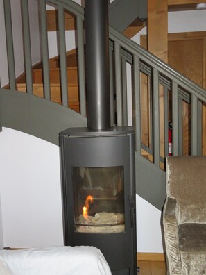 Gas fired wood burner