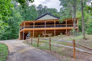 Front of house with huge porch