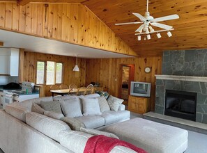 Living room to dining room view