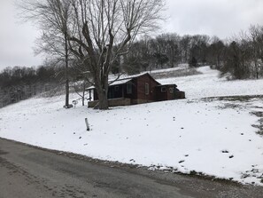 Winter Wonderland! Cabin is warm and cozy during the winter months. 