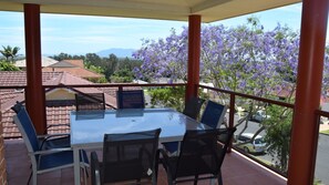 Balcony and outdoor dining.