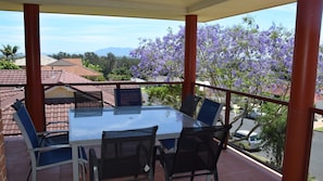 Balcony and outdoor dining.