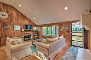 Living Room | Wood-Burning Fireplace