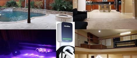 Tesla EV Charger w/Powerwall back up, pool, waterfall, hot tub, pool table.  